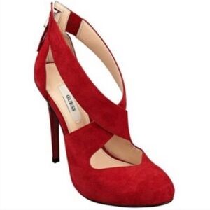 Very Elegant Guess Red Ramba Criss-Cross Pump Heels. Size 9